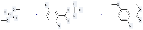 Benzoicacid, 2-hydroxy-5-methoxy-, methyl ester can be prepared by sulfuric acid dimethyl ester and 2,5-dihydroxy-benzoic acid methyl ester